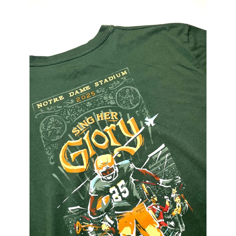 Notre Dame Football 2025 The Shirt Sing Her Glory Green Graphic Tee Mens 2XL 284